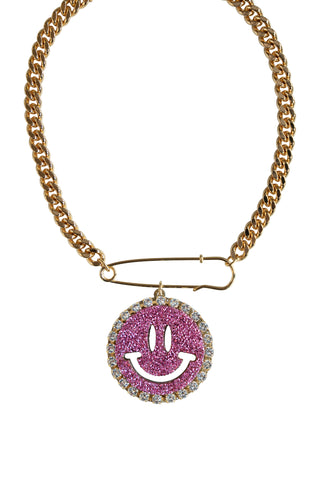 Chain Necklace Kylie - Disco Dazzle Pink