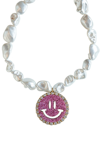 Pearl Necklace Lois - Disco Dazzle Pink