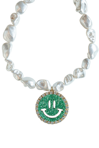 Pearl Necklace Lois - Disco Dazzle Green