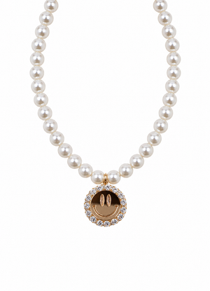 Pearl Necklace Happy - Mirror Gold