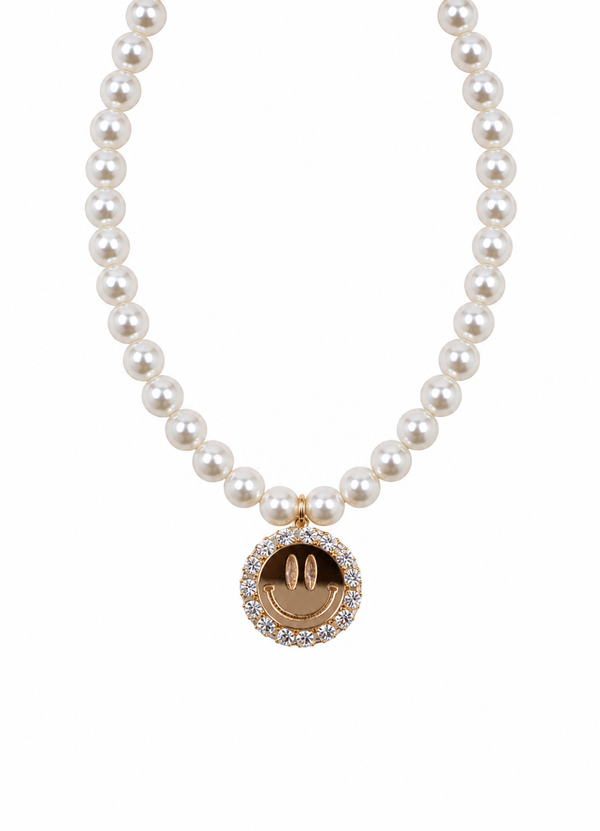 Pearl Necklace Happy - Mirror Gold