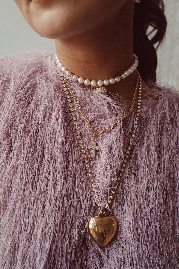 Chain Necklace De La Cruz Mini - Crystal