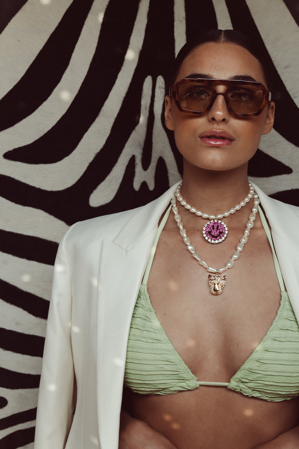 Pearl Necklace Gigi - Disco Dazzle Pink
