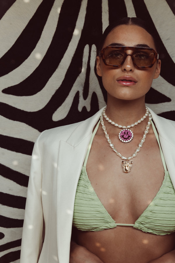 Pearl Necklace Gigi - Disco Dazzle Pink