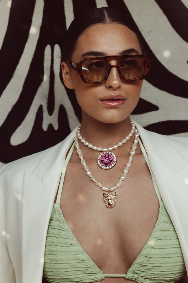 Pearl Necklace Gigi - Disco Dazzle Pink