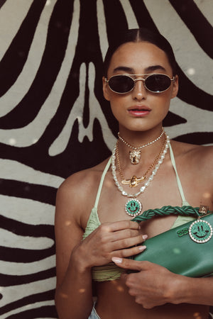 Pearl Necklace Kiki - Disco Dazzle Green
