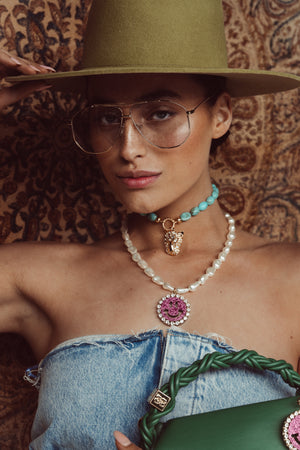 Pearl Necklace Kiki - Disco Dazzle Pink