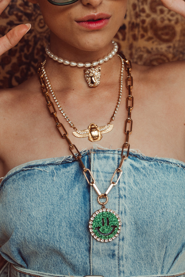 Chain Necklace Blaze - Disco Dazzle Green