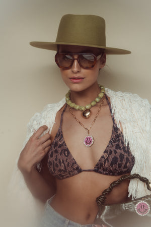 Chain Necklace Mia - Disco Dazzle Pink