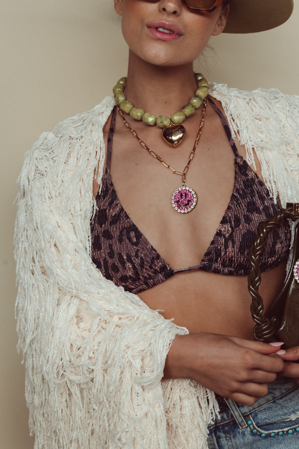 Chain Necklace Mia - Disco Dazzle Pink