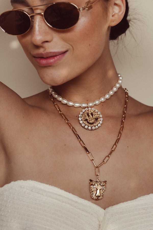 Pearl Necklace Gigi - Disco Dazzle Gold