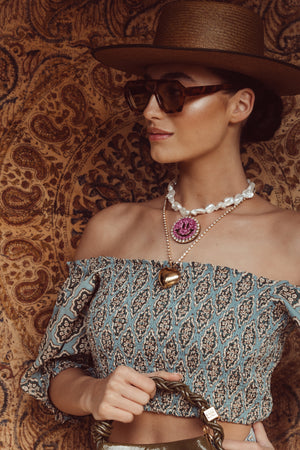 Pearl Necklace Lois - Disco Dazzle Pink