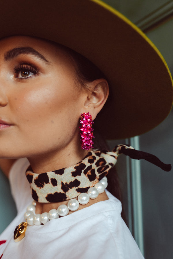 Flower Hoops Small - Fuchsia