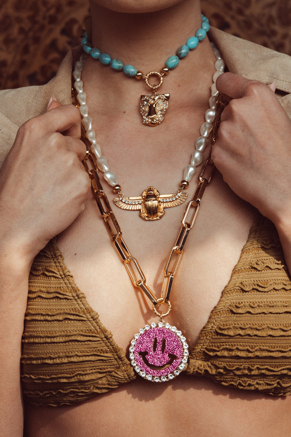 Chain Necklace Blaze - Disco Dazzle Pink