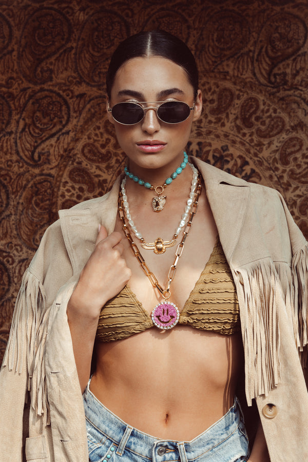 Chain Necklace Blaze - Disco Dazzle Pink