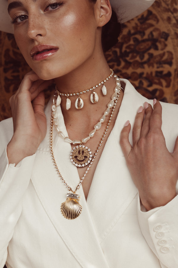 Pearl Necklace Kiki - Disco Dazzle Gold