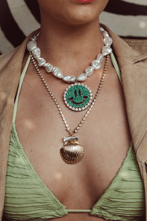 Pearl Necklace Lois - Disco Dazzle Green