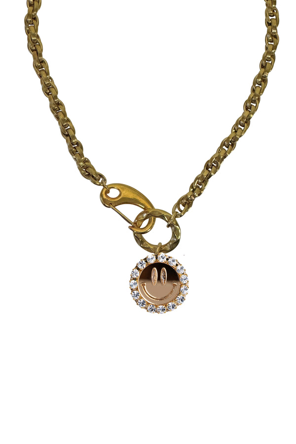 Chain Necklace Happy - Mirror Gold