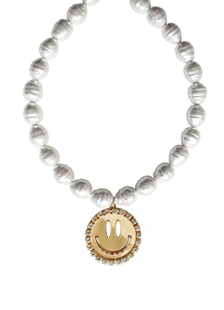 Pearl Necklace Happy - Mirror Gold