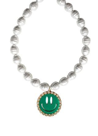 Pearl Necklace Happy - Mirror Green