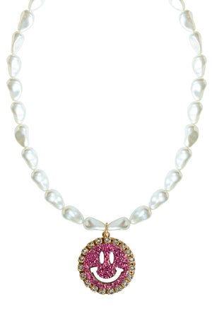 Pearl Necklace Kiki - Disco Dazzle Pink