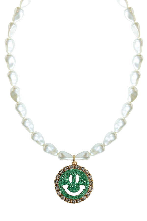 Pearl Necklace Kiki - Disco Dazzle Green