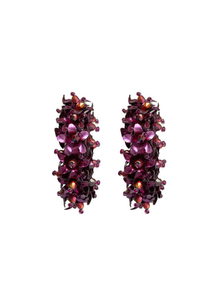 Flower Hoops Small - Maroon