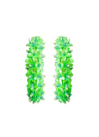 Flower Hoops Large - Neon Green