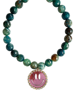 Necklace Happy - Green/Mirror Pink