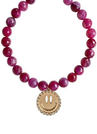 Necklace Happy - Fuchsia - Mirror Gold