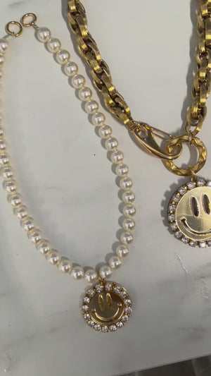 Chain Necklace Happy - Mirror Gold