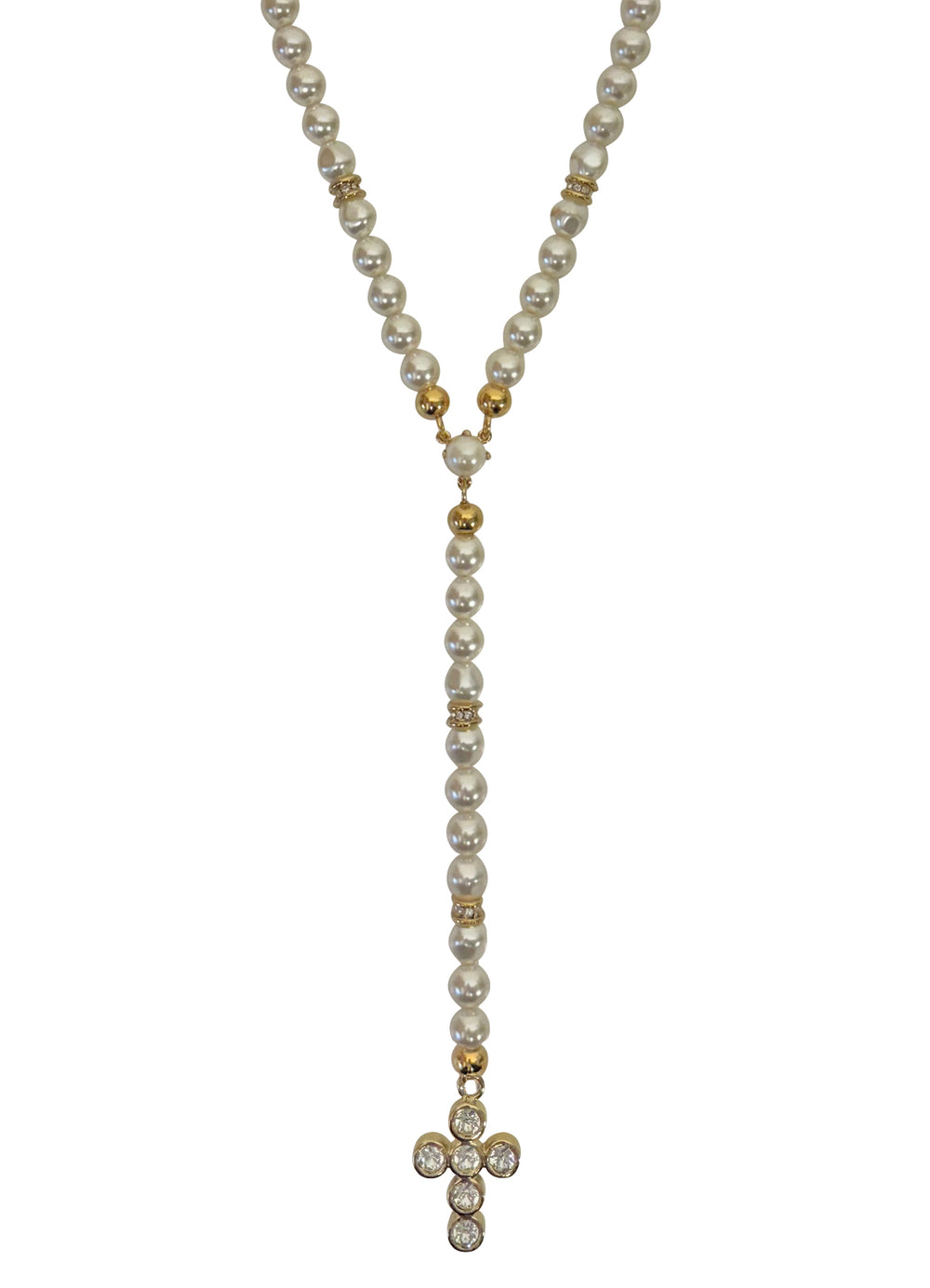 Necklace Rosary - Cross Crystal