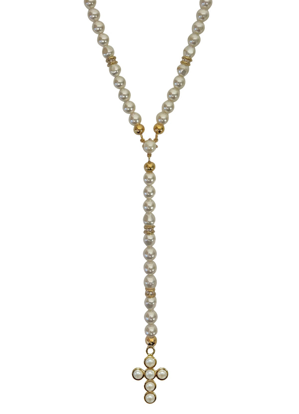 Necklace Rosary - Cross Pearl