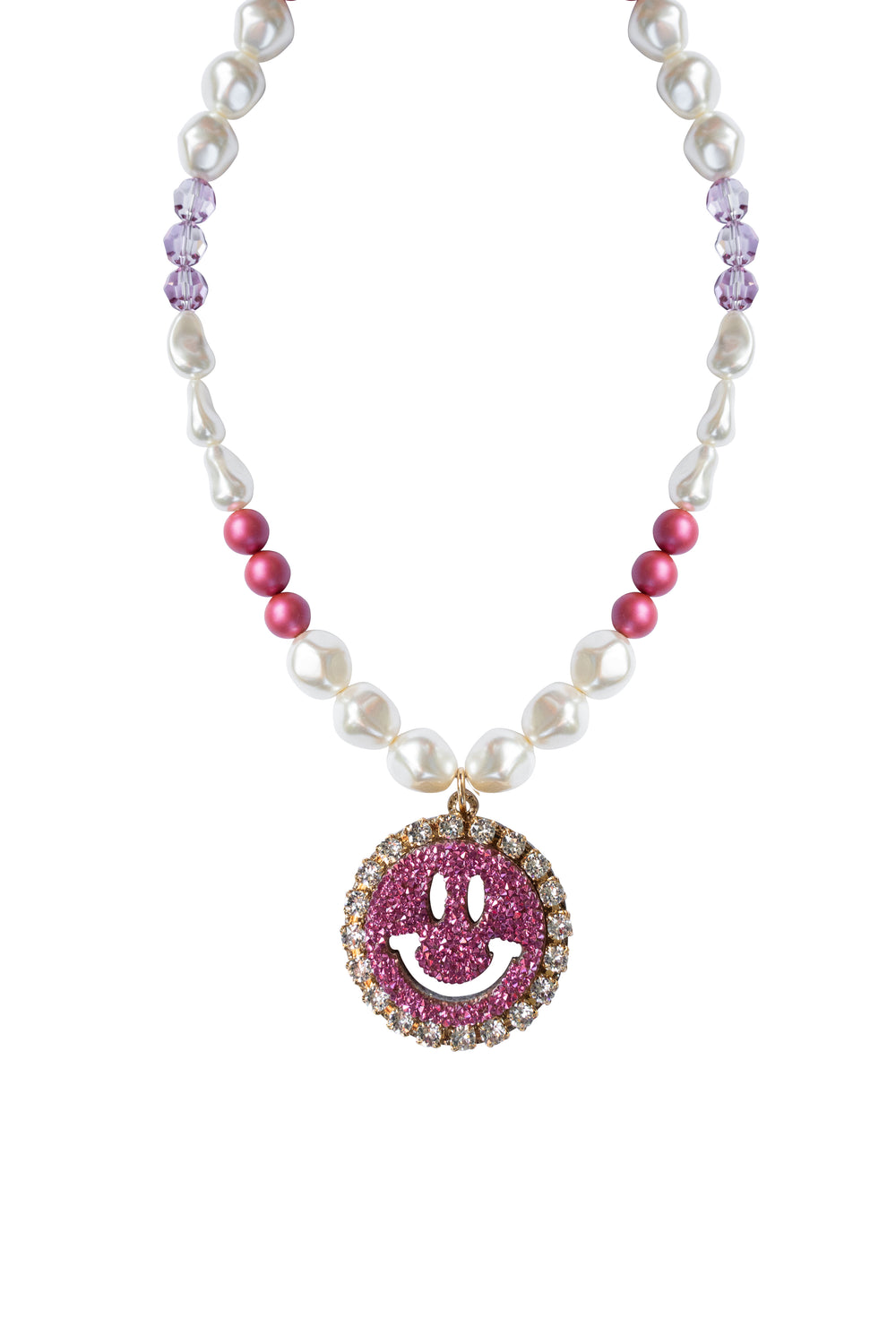 Necklace Happy Joy Joy - Disco Dazzle Pink